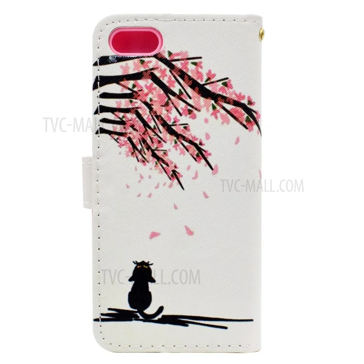 Pattern Printing Wallet Stand Leather Case for Huawei Y5 (2018) / Y5 Prime (2018) / Honor 7s / Play 7 - Tree with Flowers