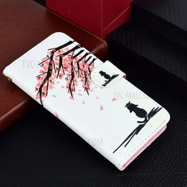 Pattern Printing Wallet Stand Leather Case for Huawei Y5 (2018) / Y5 Prime (2018) / Honor 7s / Play 7 - Tree with Flowers