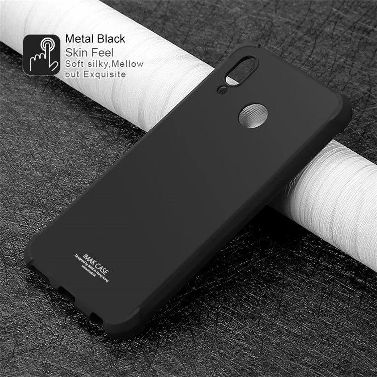 IMAK Skin Feel Anti-drop TPU Back Case + Explosion-proof Screen Film for Huawei Honor Play - Metal Black