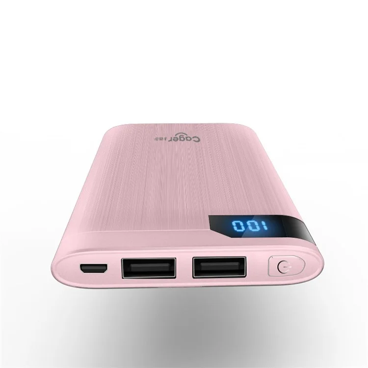 CAGER S55 5000mAh Dual USB External Power Bank for iPhone Samsung LG Huawei - Pink