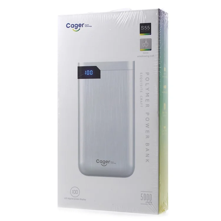 CAGER S55 5000mAh Dual USB External Power Bank for iPhone Samsung LG Huawei - Pink