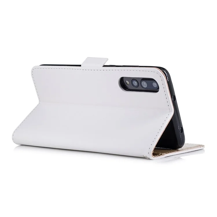 For Huawei P20 Pro Butterfly Pattern Leather Wallet Stand Phone Casing - White