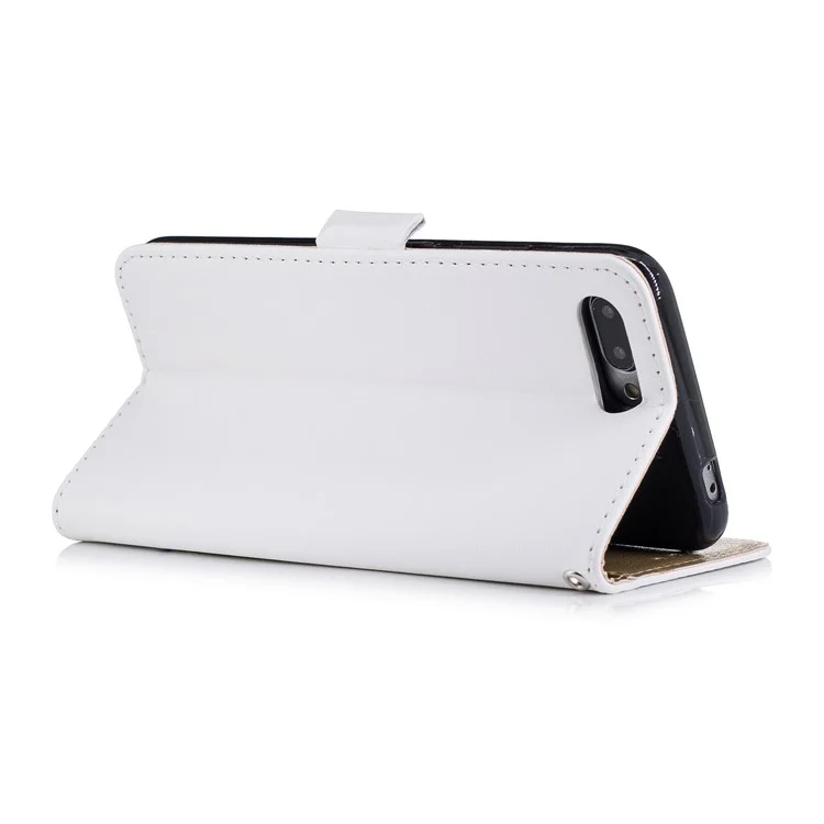 Butterfly Pattern Leather Wallet Stand Phone Cover for Huawei Honor 10 - White
