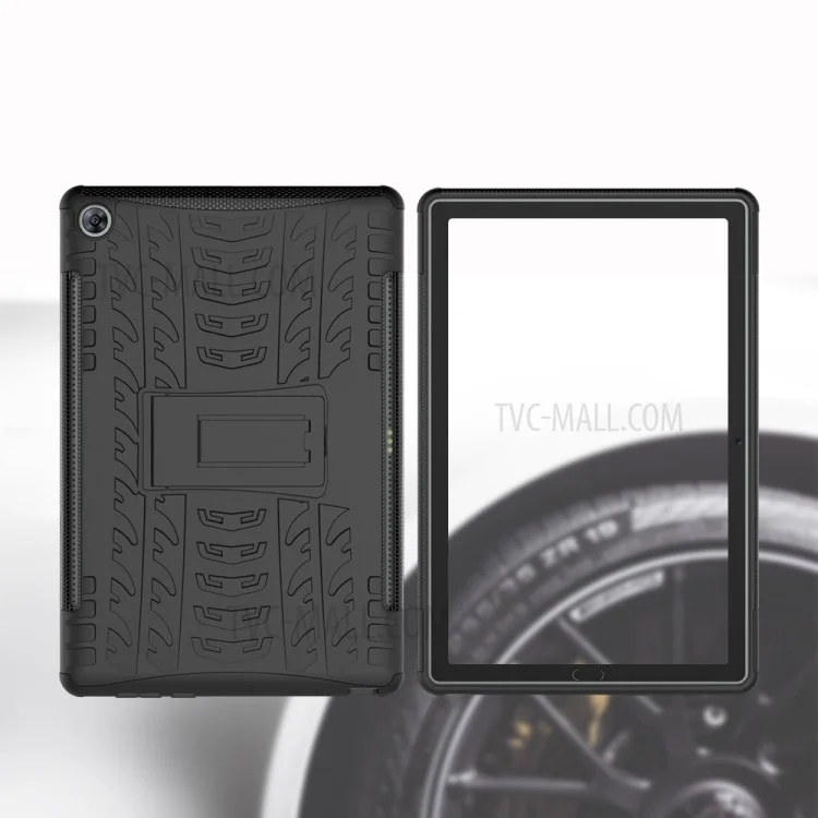 Case de Híbridos PC + TPU Para el Neumático Para Huawei MediaPad M5 10 / 10 (Pro) - Negro