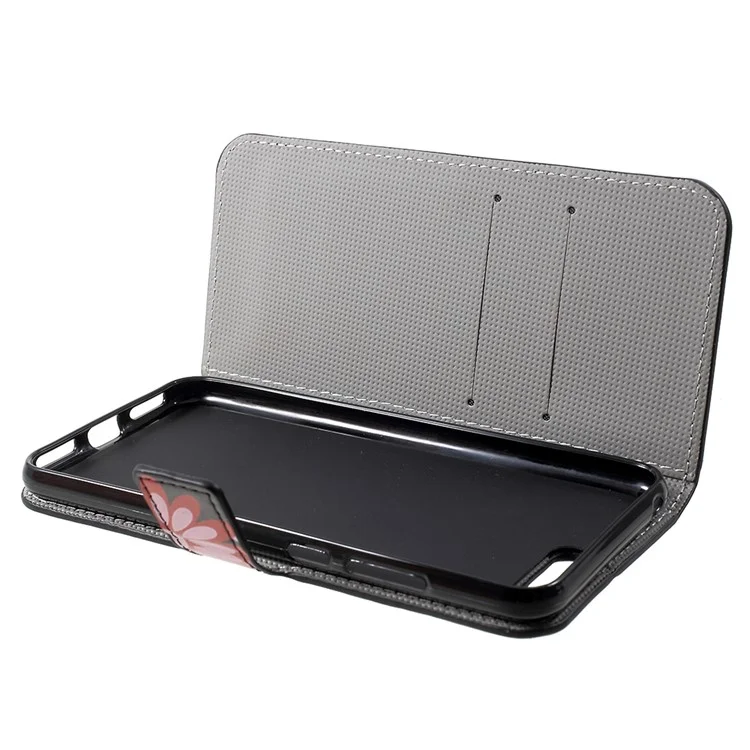 Pattern Printing Leather Magnetic Wallet Case with Stand for Huawei Y6 (2018)/Honor 7A (without Fingerprint Sensor) - Butterfly Flower