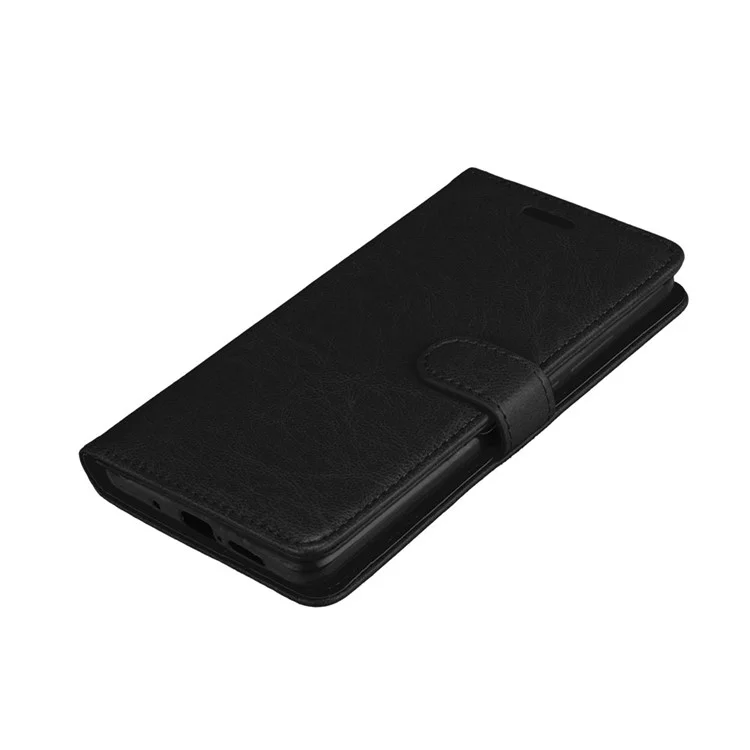 Solid Color Wallet Stand Leather Phone Case for Huawei Mate 10 - Black