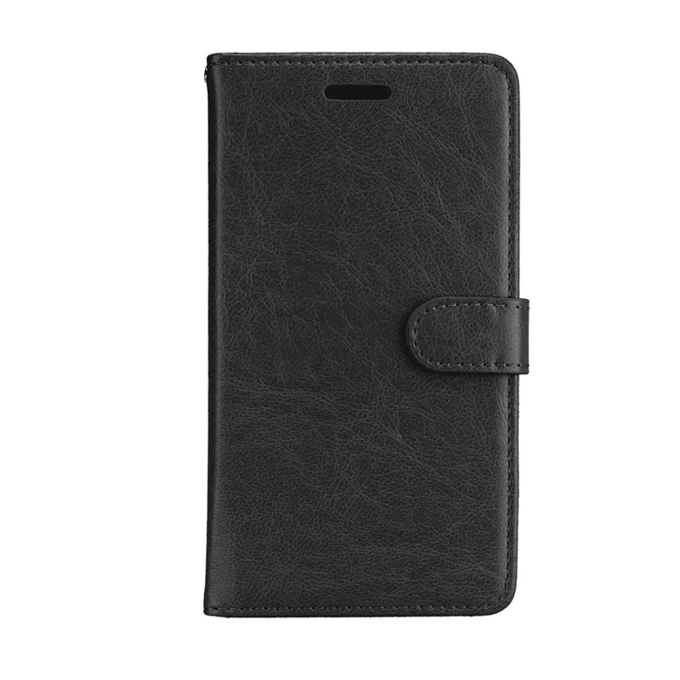 Solid Color Wallet Stand Leather Phone Case for Huawei Mate 10 - Black