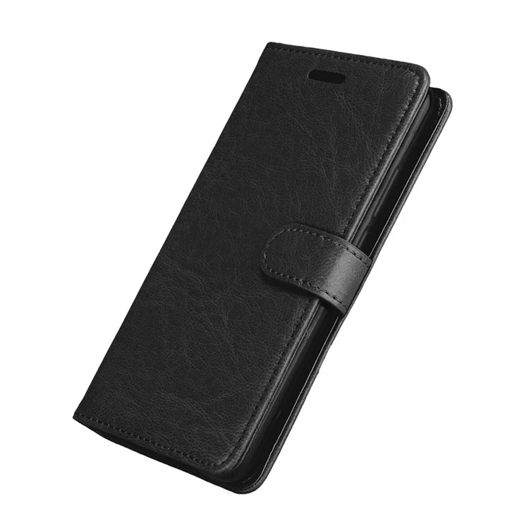 Solid Color Wallet Stand Leather Phone Case for Huawei Mate 10 - Black