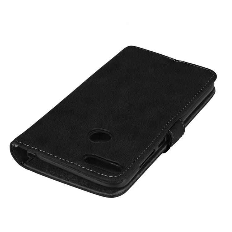 Matte Surface 9 Slots PU Leather Stand Case for Huawei Honor 9 Lite/9 Youth Edition - Black