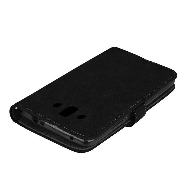 For Huawei Mate 10 Matte Surface 9 Slots Wallet PU Leather Case with Bracket - Black