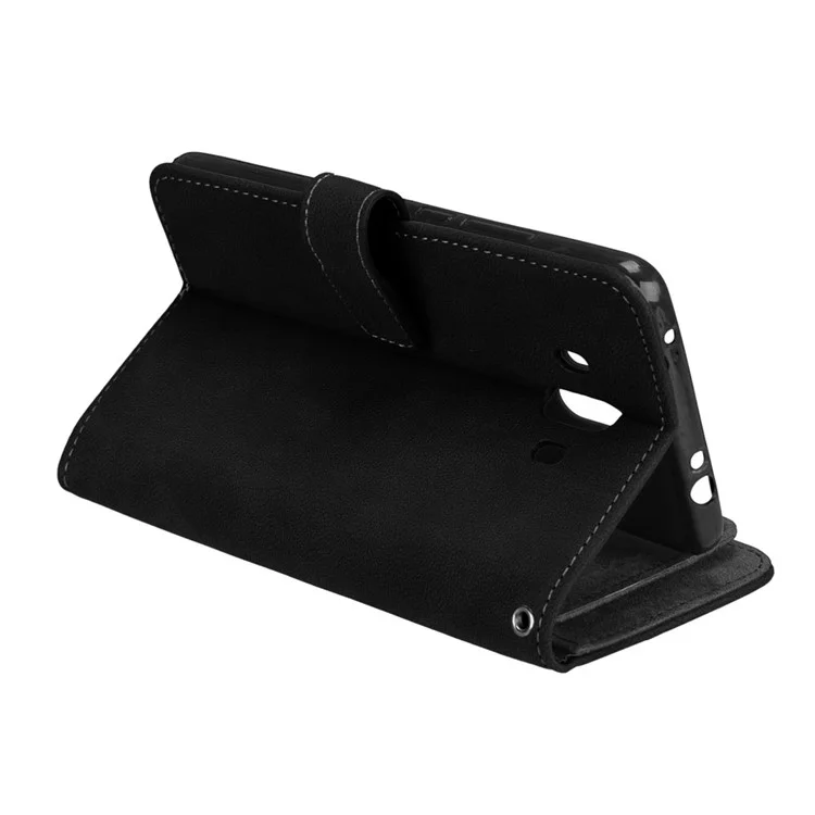 For Huawei Mate 10 Matte Surface 9 Slots Wallet PU Leather Case with Bracket - Black