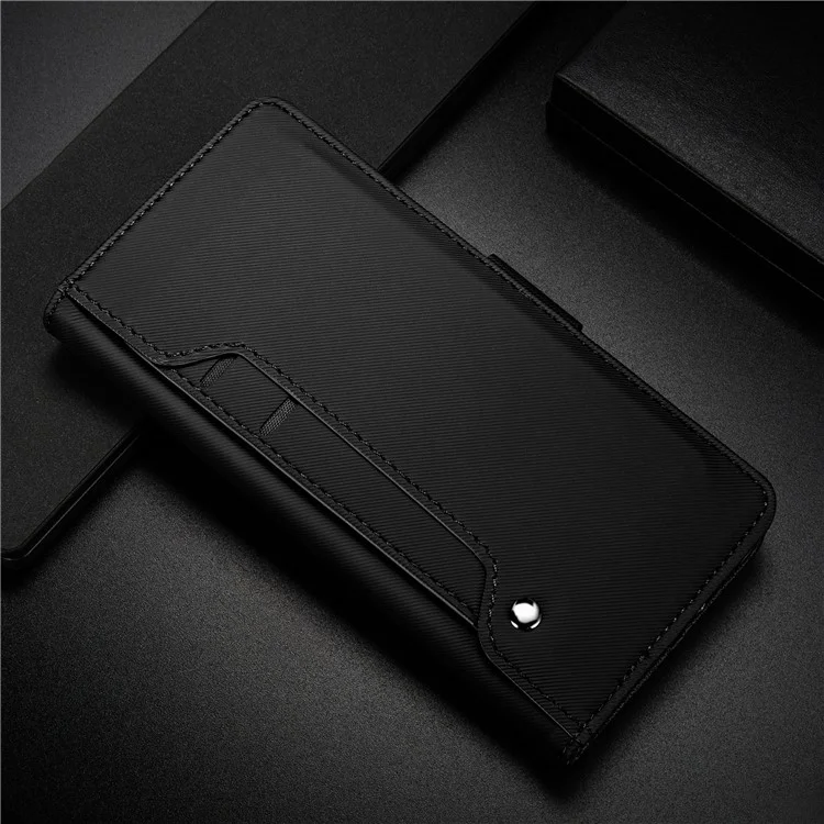 For Huawei P20 Pro Leather Wallet Stand Case with Card Holder and Makeup Mirror - Black