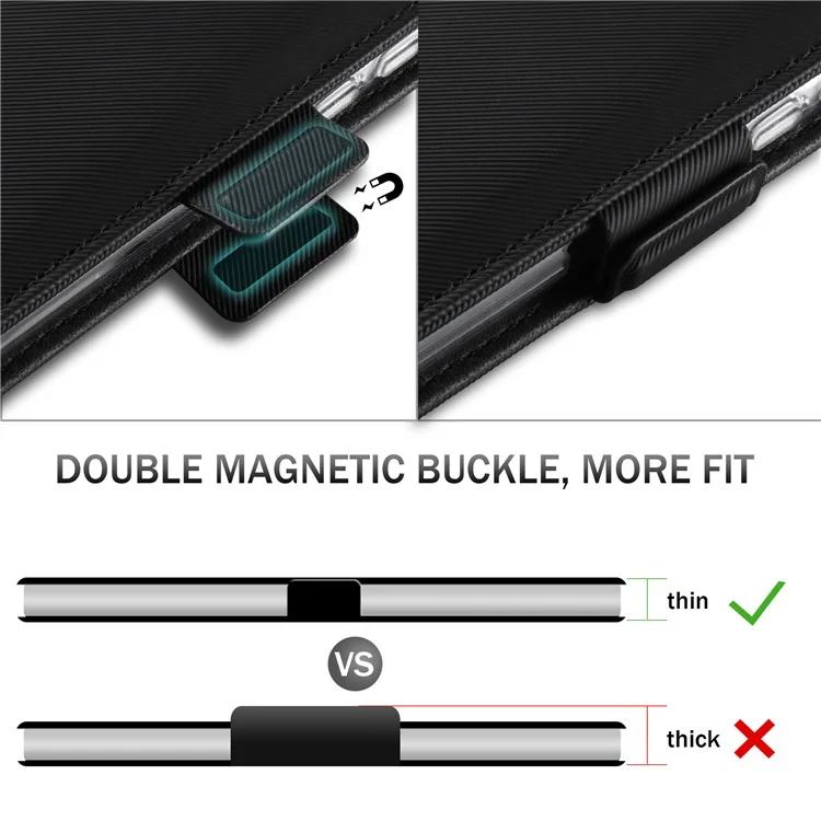 For Huawei P20 Pro Leather Wallet Stand Case with Card Holder and Makeup Mirror - Black