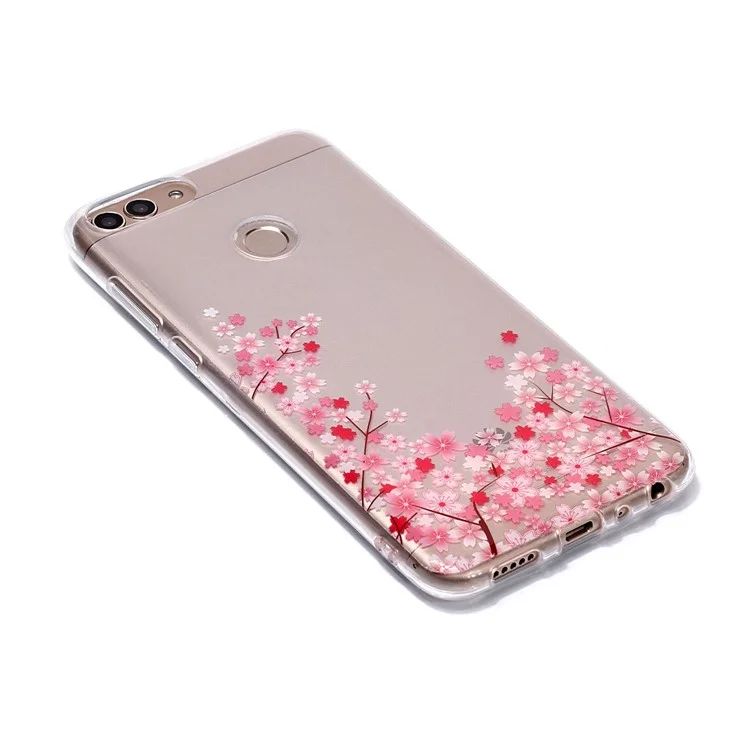 Pattern Printing IMD TPU Phone Case for Huawei P Smart / Enjoy 7S - Pink Flower