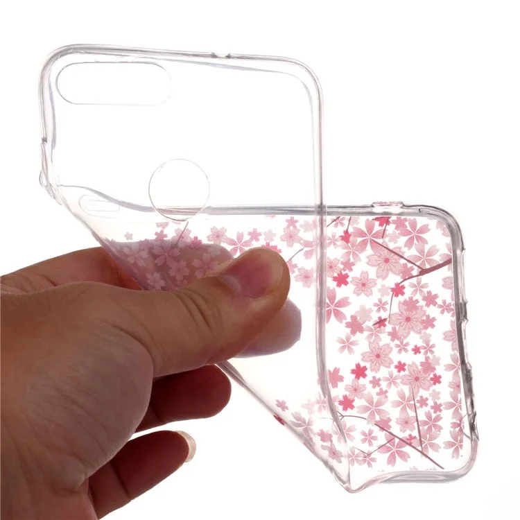 Pattern Printing IMD TPU Phone Case for Huawei P Smart / Enjoy 7S - Pink Flower