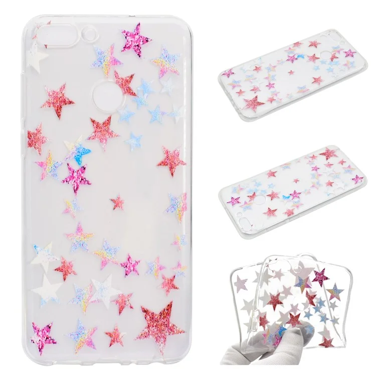 Pattern Printing Soft TPU Back Case for Huawei Honor 9 Lite/Honor 9 Youth Edition - Glitter Stars