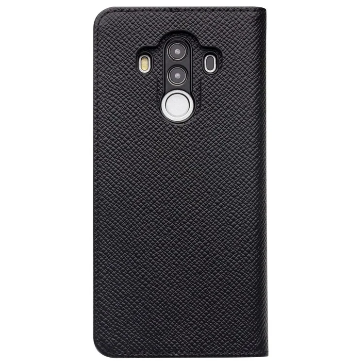 QIALINO Cross Texture Genuine Leather Wallet Cover + Detachable Leather Coated TPU Phone Case for Huawei Mate 10 Pro