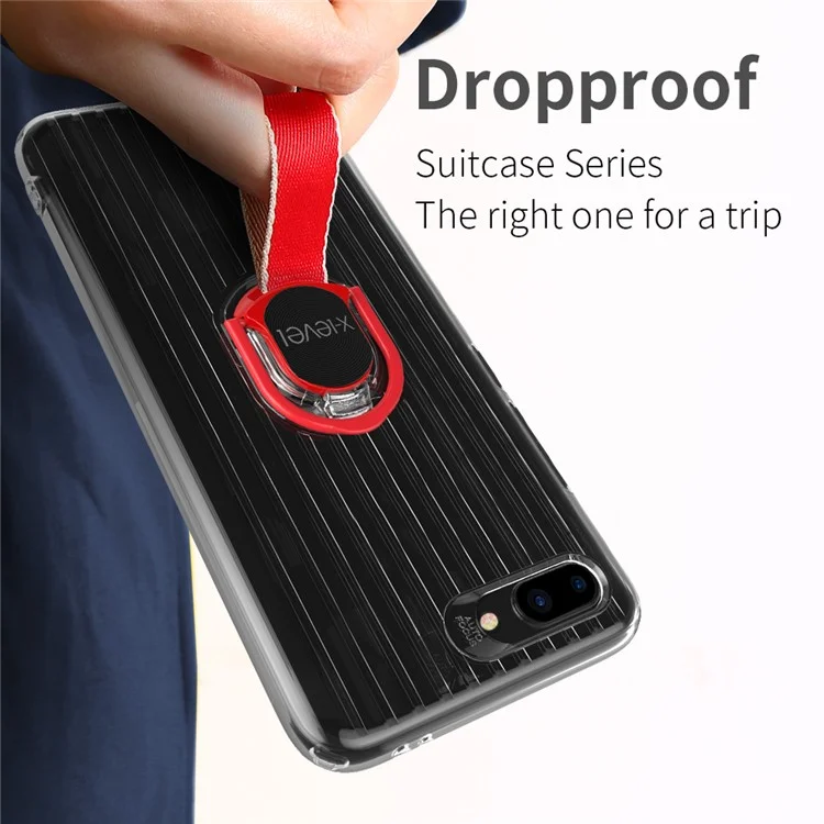 X-LEVEL Finger Ring Kickstand TPU + PC Hybrid Shell Case for Huawei Honor 10 (Built-in Magnetic Metal Sheet) - Red