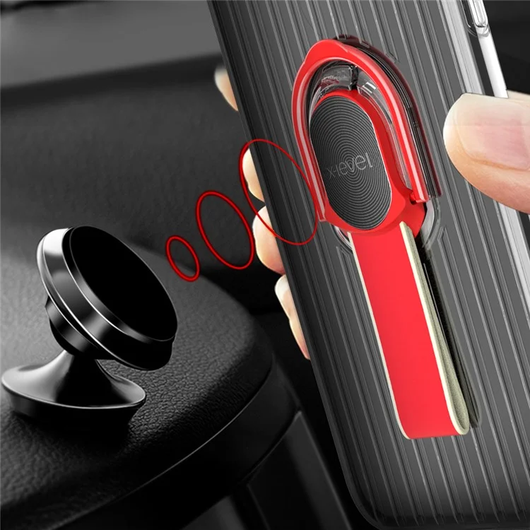 X-LEVEL Finger Ring Kickstand TPU + PC Hybrid Shell Case for Huawei Honor 10 (Built-in Magnetic Metal Sheet) - Red