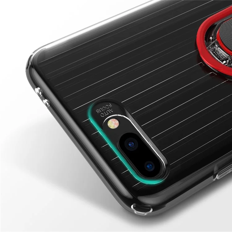 X-LEVEL Finger Ring Kickstand TPU + PC Hybrid Shell Case for Huawei Honor 10 (Built-in Magnetic Metal Sheet) - Red