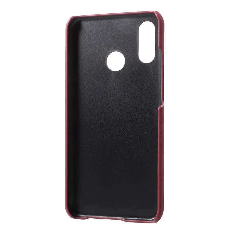 Multifunctional PU Leather Coated PC Kickstand Casing for Huawei P20 Lite / Nova 3e with Card Holder - Wine Red
