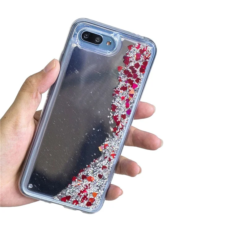 Glitter Dynamic Quicksand Mirror Surface TPU Case for Huawei Honor 10 - Silver