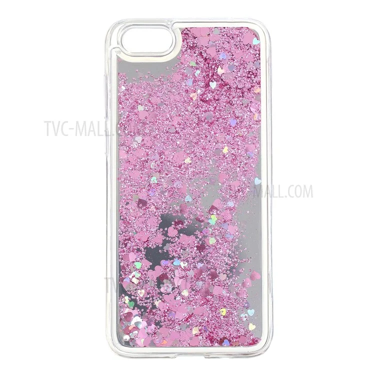 Glitter Dynamic Quicksand Mirror Surface TPU Case for Huawei Y5 (2018) / Y5 Prime (2018) / Honor 7s / Honor Play 7 - Pink