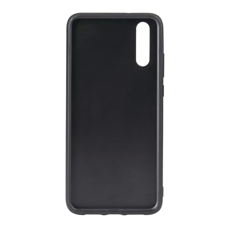 FIERRE SHANN Crazy Horse Texture Rivet PU Leather Coated TPU Case for Huawei P20 - Black