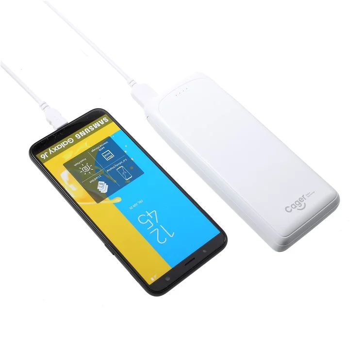 CAGER S20000 3-Output Dual-input 20000mAh Super Large Capacity Power Bank - White