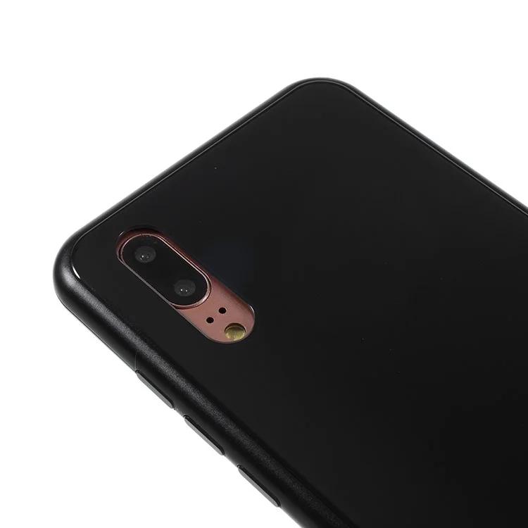 LUPHIE for Huawei P20 Detachable Magnetic Metal Frame + Tempered Glass Back Mobile Phone Case - All Black