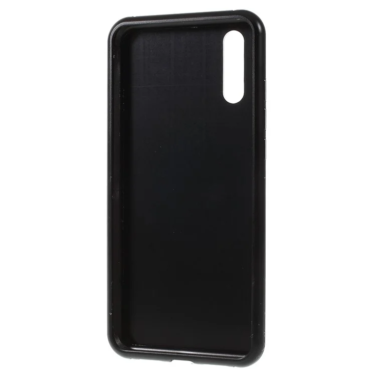LUPHIE for Huawei P20 Detachable Magnetic Metal Frame + Tempered Glass Back Mobile Phone Case - All Black