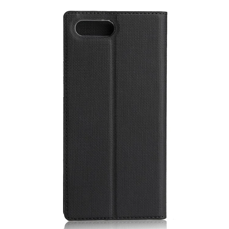 VILI DMX Cross Texture Card Holder Leather Stand Cover for Huawei Y6 (2018) / Honor 7A (without Fingerprint Sensor) - Grey