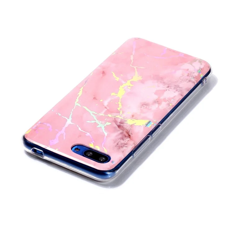Marble Pattern Plated IMD TPU Phone Casing for Huawei Honor 10 - Pink