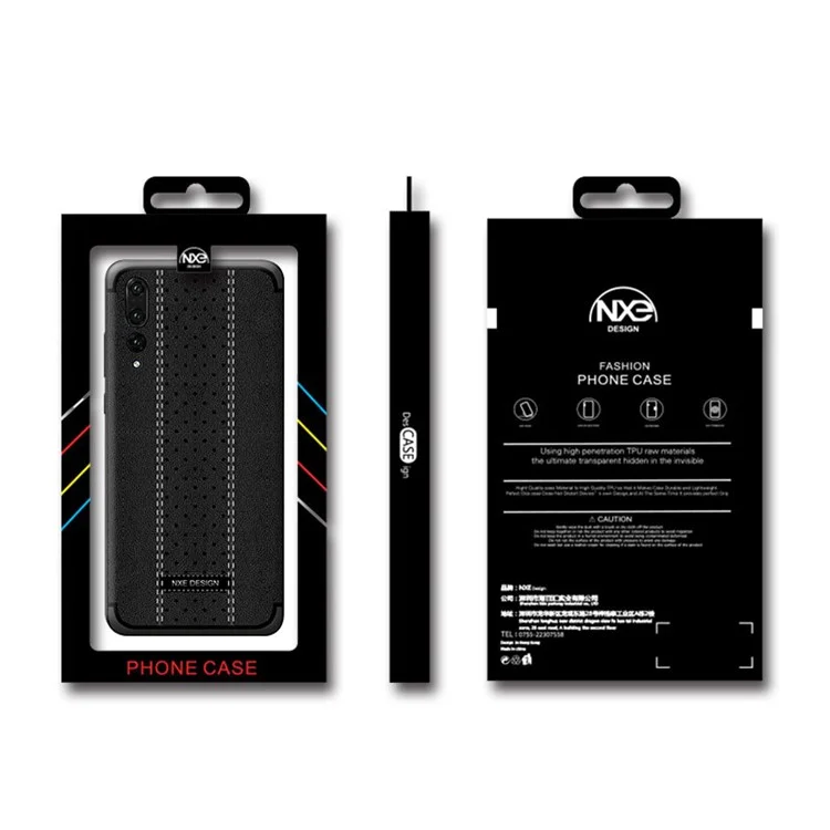 NXE Stitching PU Leather Coated TPU Back Case for Huawei P20 Pro - Black