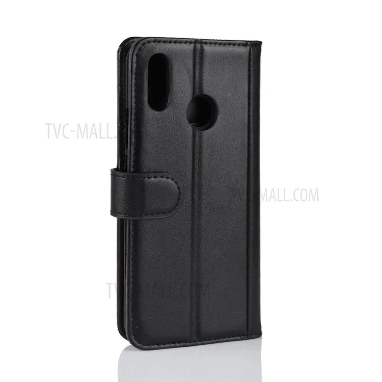 Case de Teléfono de la Billetera de Cuero Dividido Genuino Para Huawei Nova 3i / P Smart+ - Negro