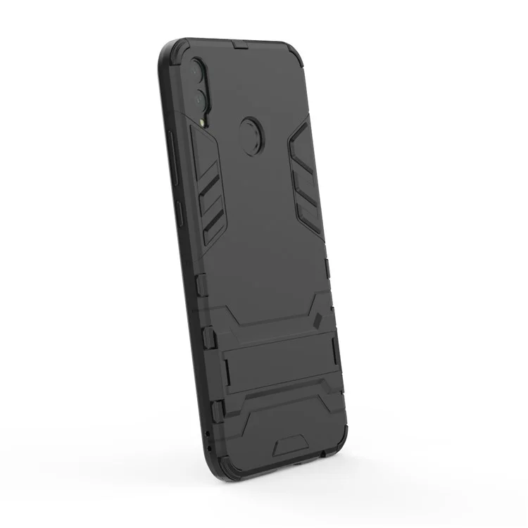 Caixa Híbrida de Plástico + TPU Com Kickstand Para Huawei Honor 8x / Honor View 10 Lite - Preto