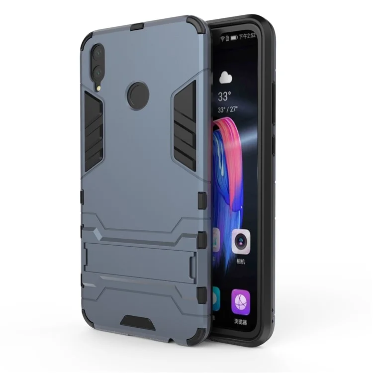 Plastic + TPU Hybrid Cell Phone Case with Kickstand for Huawei Honor 8X / Honor View 10 Lite - Dark Blue