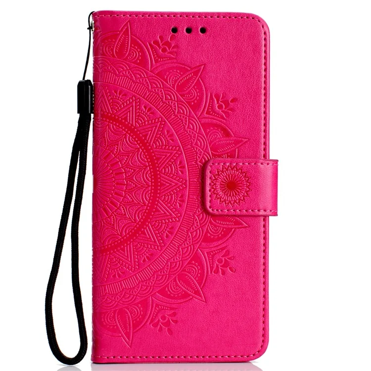 Impreso Mandala Pattern Wallet Funda Móvil Para Huawei Y5 (2018) / Y5 Prime (2018) / Play De Honor 7 / Honor 7s - Rosa