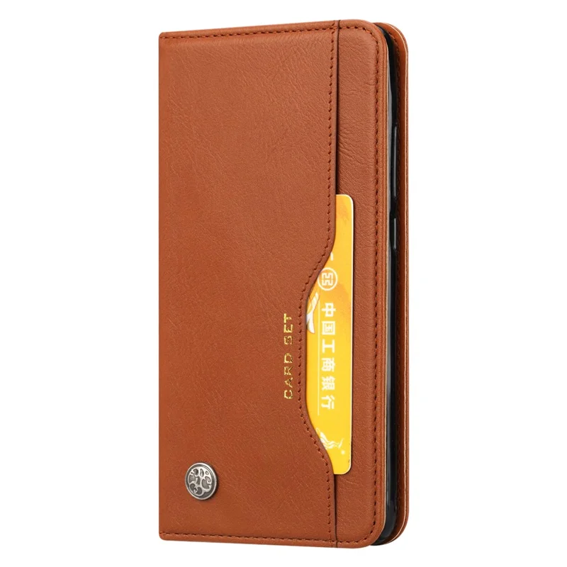 PU Leather Auto-absorbed Stand Wallet Protective Casing for Huawei P Smart Plus / nova 3i - Brown