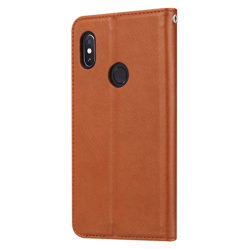 PU Leather Auto-absorbed Stand Wallet Protective Casing for Huawei P Smart Plus / nova 3i - Brown