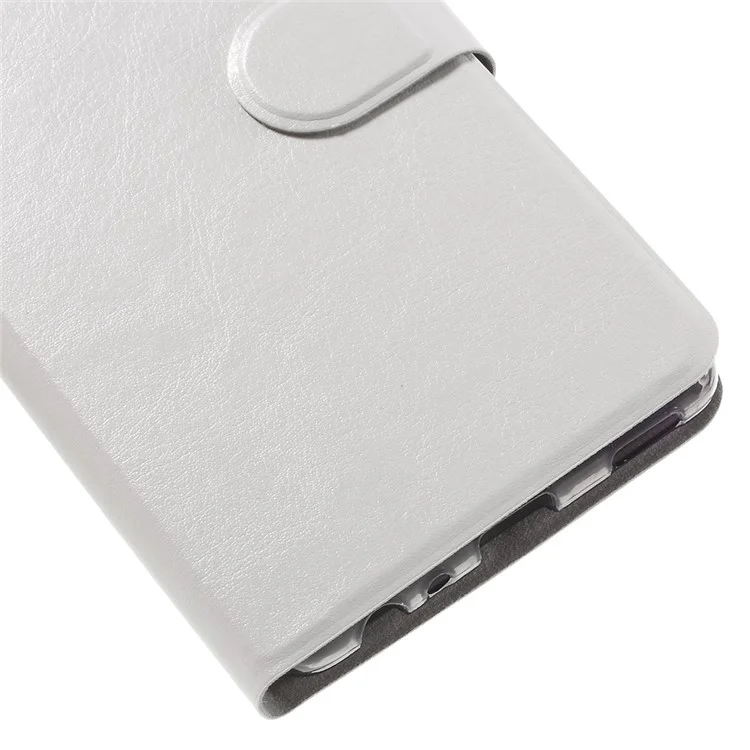 Crazy Horse Card Holder Stand Leather Cover for Huawei P9 - White