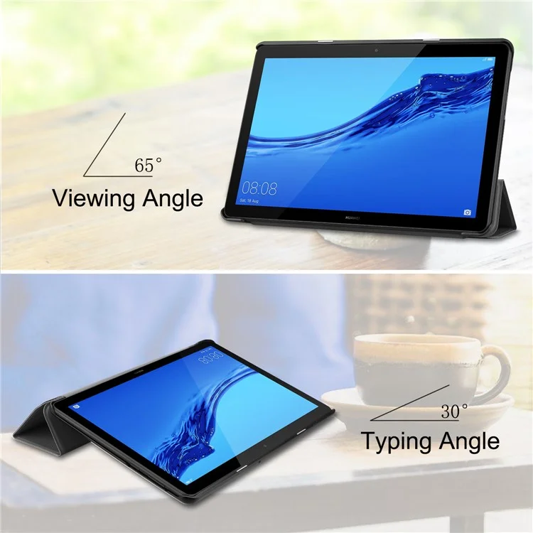Coque de support anti-choc et anti-poussière pour tablette, compatible avec Huawei MediaPad T5 10 - Noir