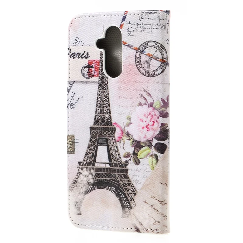 Pattern Printing Cross Texture PU Leather Wallet Case for Huawei Mate 20 Lite - Eiffel Tower