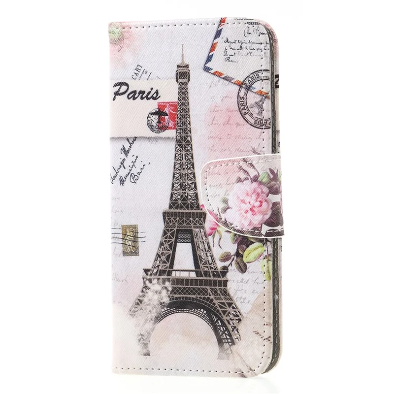 Pattern Printing Cross Texture PU Leather Wallet Case for Huawei Mate 20 Lite - Eiffel Tower