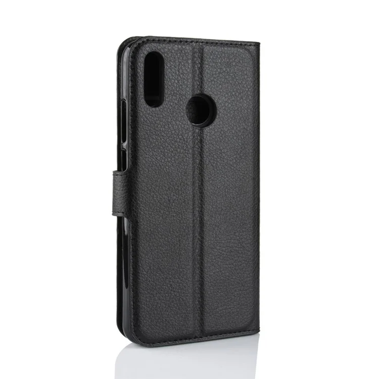 Litchi Texture Wallet Stand Leather Mobile Phone Case for Huawei Honor 8X / Honor View 10 Lite - Black