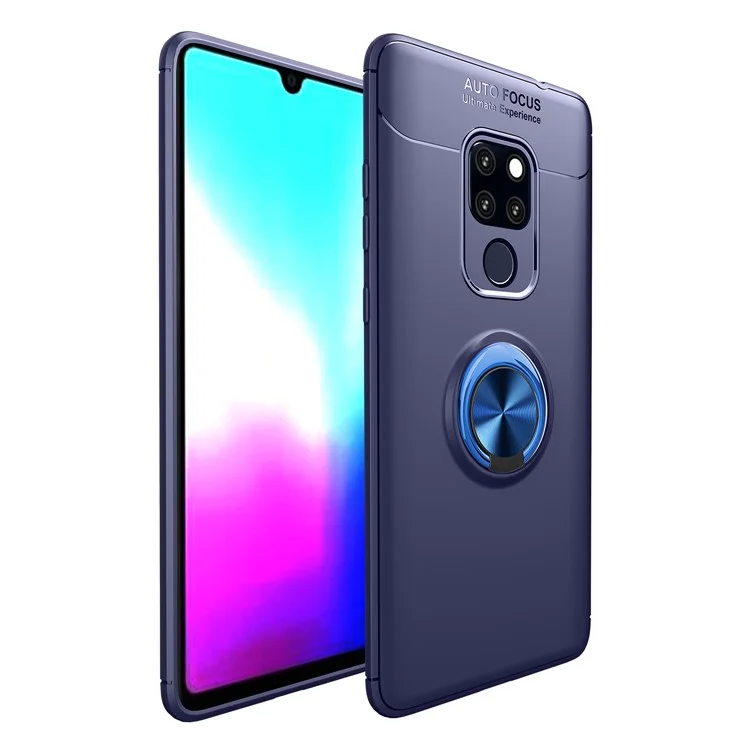 TPU Protection Dinger Ring Kickstand Cover Pour Huawei Mate 20 (feuille de Métal Intégrée) - Bleu