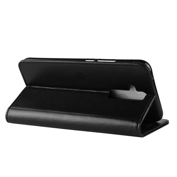 Crazy Horse Wallet Stand de Cuero Para Huawei Mate 20 Lite - Negro