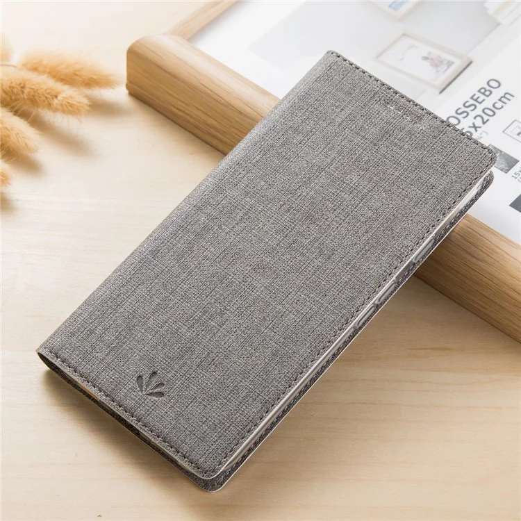 VILI DMX Cross Texture Stand Leather Phone Cover für Huawei Mate 20 Lite / Maimang 7 - Grau
