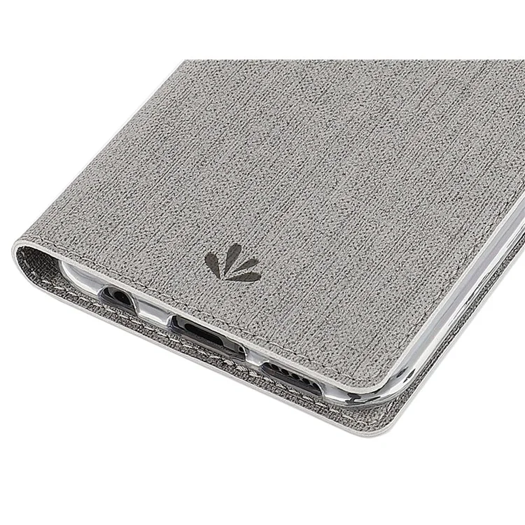 VILI DMX Cross Texture Stand Leather Phone Cover für Huawei Mate 20 Lite / Maimang 7 - Grau