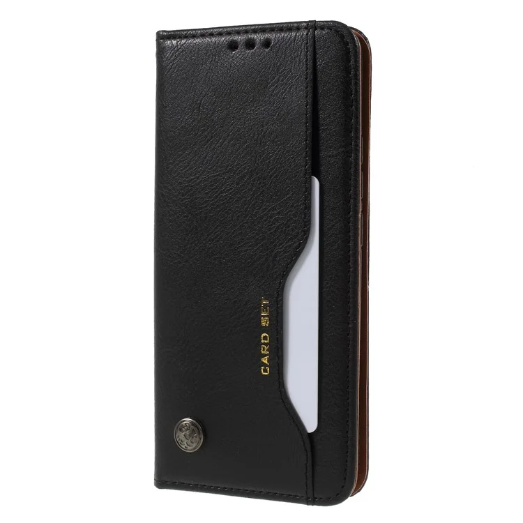 PU Leather Auto-absorbed Stand Wallet Phone Cover for Huawei Mate 20 Pro - Black